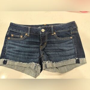 American Eagle Outfitters Dark Blue Jean Shortie Shorts size 4